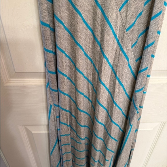 Calvin Klein Striped Gray and Blue full length Maxi Dress NWT - Picture 4 of 8